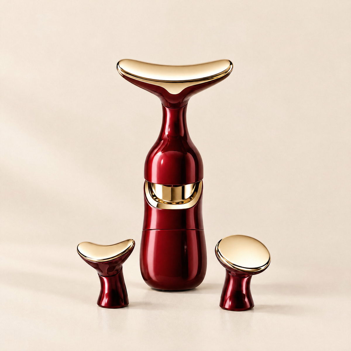 3-in-1 Gold Contour Massager in red and gold